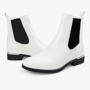 Sleek White Ankle Boots